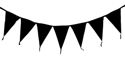 Black decorative Flag String vector for Celebrations and Parties