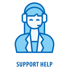 Support Help Icon simple and easy to edit for your design elements