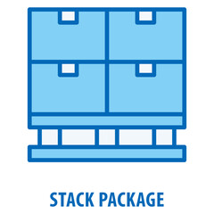 Stack Package Icon simple and easy to edit for your design elements