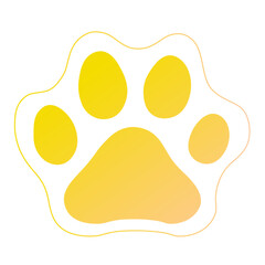 Dog address label. A personalized pet tag. A simple flat vector illustration with dog or cat pawprint. Different animal paw print vector illustrations.