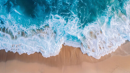 Naklejka premium beautiful beach with waves sea