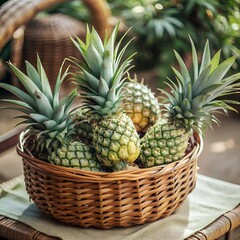 Fototapeta premium Fresh Tropical Pineapple Isolated on Background