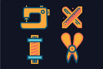 Icon set of Sewing Elements