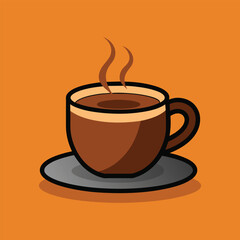 A cup of fresh coffee. Vector illustration. Flat style.