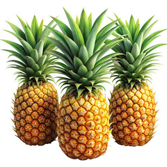 Fototapeta premium Fresh Tropical Pineapple Isolated on Background
