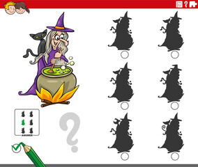 shadow activity with cartoon witch fantasy character