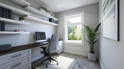 petit coin bureau dans une maison pour télétravail à domicile