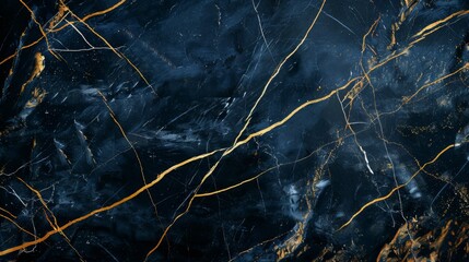Black marble luxury, deep ocean color with gold streaks, full focus, website background, design template 