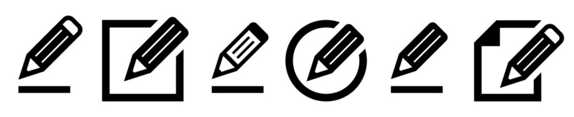 Edit icon collection. Edit pen icons. Notepad edit documents with pencil. Edit Document. Business concept edit. Vector illustration
