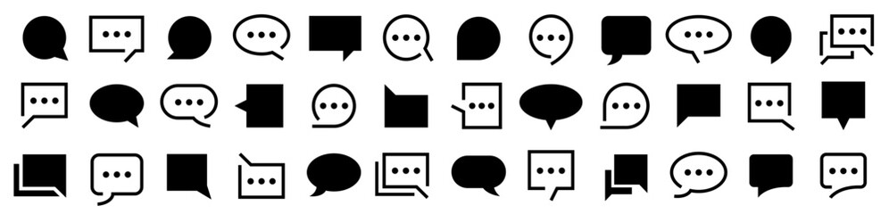 Chat Message Bubbles icon set. Comment icon speech bubble. Text Message. Talk message. Vector Illustration
