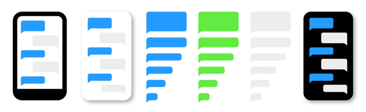 Smartphone chatting message smartphone template. SMS chat composer. Phone chatting sms. Compose dialogues using samples bubbles. Vector illustration