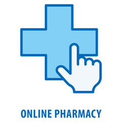 Obraz premium Online Pharmacy Icon simple and easy to edit for your design elements