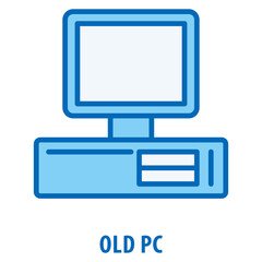 Old PC Icon simple and easy to edit for your design elements