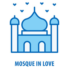 Mosque in Love Icon simple and easy to edit for your design elements