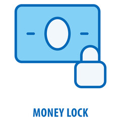 Money Lock Icon simple and easy to edit for your design elements