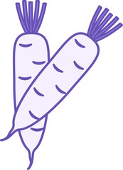 Colored Daikon Icon. Vector Icon of Natural and Organic Products. Vegetarian food. Vegetables Concept