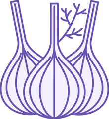 Fennel Color Icon. Vector Icon of Natural and Organic Products. Vegetarian food. Vegetables Concept