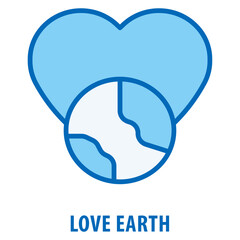 Fototapeta premium Love Earth Icon simple and easy to edit for your design elements