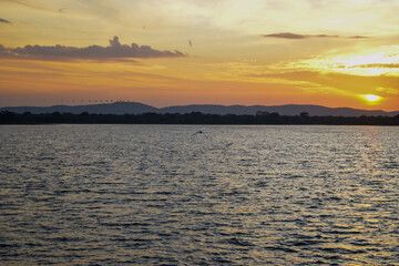 Evening Serenity on a Sri Lankan Lake: Capturing the Tranquil Beauty of Dusk