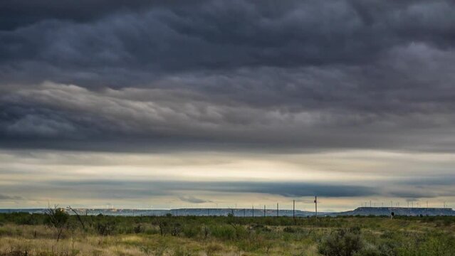 4K Ultra HD Time-Lapse of Stormy Clouds Passing Overhead near Lubbock, Texas
