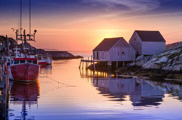 Peggy's Cove, Nova Scotia, at sunset