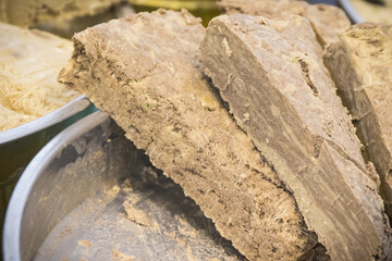 Halva with cocoa and vanilla. Traditional balkan dessert