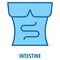 Intestine Icon simple and easy to edit for your design elements