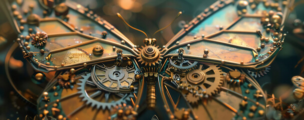 Butterfly with Wings of Clock Gears