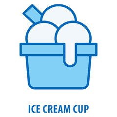 Ice Cream cup Icon simple and easy to edit for your design elements