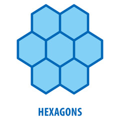 Hexagons Icon simple and easy to edit for your design elements