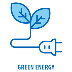 Green Energy Icon simple and easy to edit for your design elements