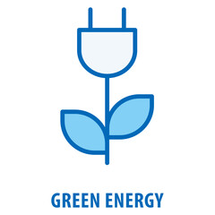 Green Energy Icon simple and easy to edit for your design elements