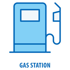 Gas Station Icon simple and easy to edit for your design elements