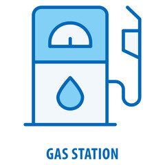 Gas Station Icon simple and easy to edit for your design elements