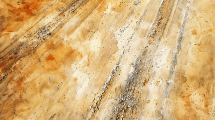Obraz premium Overhead shot of an empty grain field with signs of erosion and neglect, representing the grain crisis, watercolor illustration 