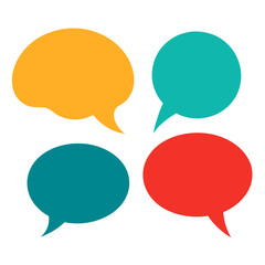 Colorful Speech Bubbles Communication Concept. Vibrant dialogue and social interaction