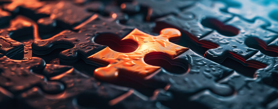 Highlighted Puzzle Piece in a Puzzle