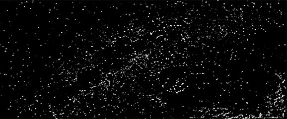 Snow, stars, twinkling lights, rain drops on black background. Abstract vector noise. Small particles of debris and dust. Distressed uneven grunge texture overlay.