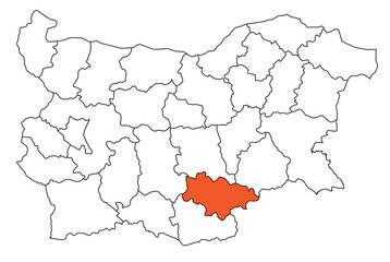 Fototapeta premium Outline of the map of the region of Bulgaria - Haskovo Region
