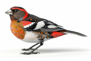 Obraz premium Detailed illustration of a vibrant bird, colorful and realistic, nature photography