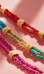 Happy Raksha Bandhan. Traditionally Hindu annual rite or ceremony that is central to a festival of the same name celebrated in the Indian. Bracelets, jewelry.