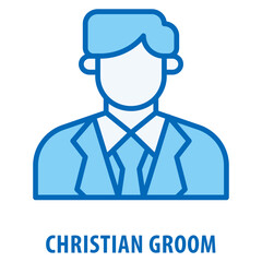 Christian Groom Icon simple and easy to edit for your design elements