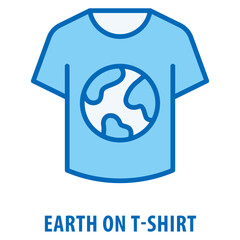 Fototapeta premium Earth on T-shirt Icon simple and easy to edit for your design elements