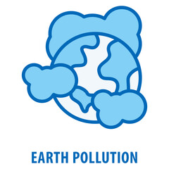 Earth pollution Icon simple and easy to edit for your design elements