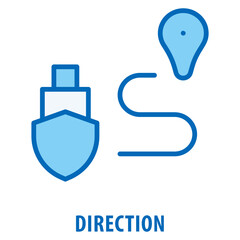 Direction Icon simple and easy to edit for your design elements