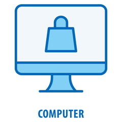 Computer Icon simple and easy to edit for your design elements