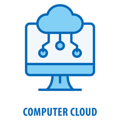 Computer Cloud Icon simple and easy to edit for your design elements