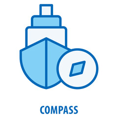 Compass Icon simple and easy to edit for your design elements