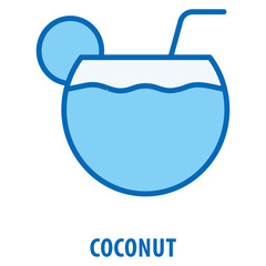 Coconut Icon simple and easy to edit for your design elements
