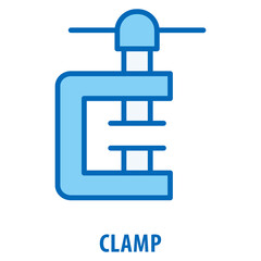 Clamp Icon simple and easy to edit for your design elements